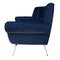 Italian Navy Blue Cotton Velvet Curved Sofa by Gigi Radice for Minotti, 1950s 4