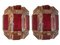 Mid-Century Spanish Red Glass Sconces, Set of 2 1