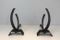 Modernist Steel and Iron Andirons, 1970s, Set of 2 2