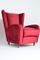 Fauteuils en Velours Rouge, Italie, 1950s, Set de 2 6