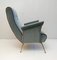 Mid-Century Italian Velvet Armchair with Spider Legs 4