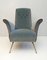 Mid-Century Italian Velvet Armchair with Spider Legs 2