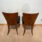Czech H214 Chairs in Walnut & Faux Leather by J. Halabala, 1930s, Set of 2, Image 8