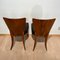 Set of Czech H214 Chairs in Walnut & Faux Leather by J. Halabala, 1930s 8