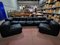 Large Black Leather 7-Piece Modular Sofa by Giuseppe Munari, 1970s 7