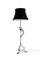 Antique Wrought Iron Floor Lamp with Fur Shade 1