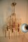 Italian Brass & Glass Chandelier, 1970s 8