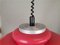 Large Mid-Century Italian Modern Red Acrylic Pull Down Hanging Lamp, 1960s 9