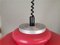 Large Mid-Century Modern Italian Red Acrylic Pull Down Hanging Lamp, 1960s 9