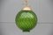 Grüne kugelförmige Hängelampe aus Muranoglas von Venini, 1950er 2