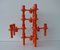 Modular Orange Candleholders by Fritz Nagel for Sonti, 1970s, Set of 5 2