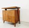 Mid-Century Beistelltisch mit Holzgestell & Glasplatte 10