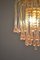 Mid-Century Champagne Rosé Crystal & Gold Colored Metal Chandelier 4