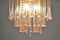 Mid-Century Champagne Rosé Crystal & Gold Colored Metal Chandelier 5