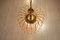 Mid-Century Champagne Rosé Crystal & Gold Colored Metal Chandelier 6