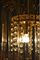 Mid-Century Champagne Rosé Crystal & Gold Colored Metal Chandelier 7