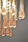 Mid-Century Champagne Rosé Crystal & Gold Colored Metal Chandelier 9