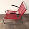 Modell 411 Armlehnstuhl aus Rotem Kunststoff & Stahlrohr von Gispen, 1930er 13