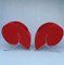 Red Velvet Virgola Lounge Chairs attributed to Yaakov Kaufman for Arflex, 1990s, Set of 2 5