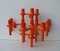 Modular Orange Candleholders by Fritz Nagel for Sonti, 1970s, Set of 5 5