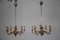 Mid Century Brass Chandeliers from Lumi, Set of 2, Image 1