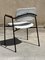 Metal Armchair in Oak and Imitation White Leather, 1950 4