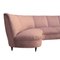 Mid-Century Modern Semi-Curved Pastel Pink Cotton Velvet Sofa, 1940s, Image 7
