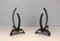 Modernist Steel and Iron Andirons, 1970s, Set of 2 3