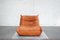 Togo Chair in Cognac Leather by Michel Ducaroy for Ligne Roset, 1980s 27