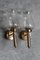 Art Deco Golden Metal and Glass Sconces, 1960s, Set of 2 1