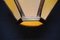 Vintage Art Deco Brass Crown-Shaped Pendant Light with Yellow Frosted Glass Panes 4