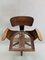 Vintage Industrial Swedish Swivel Oak Chair, 1930s 9