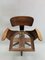 Vintage Industrial Swedish Swivel Oak Chair, 1930s, Image 9