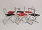 Red and Black Luisa Folding Chairs by Marcello Cuneo for Mobel, 1970s, Set of 6 6