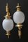 Art Deco Brass and Frosted Glass Sconces, 1960s, Set of 2 10