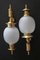 Art Deco Brass and Frosted Glass Sconces, 1960s, Set of 2, Image 10