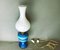 Portugiesische Blaue Opalglas Tischlampe im Stil der Paraffinöllampe, 1970er 3
