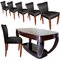 Art Deco Dining Table and Chairs by Hubert Martin et Ploquin for Marber, 1930s, Set of 7, Image 1