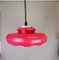 Large Mid-Century Italian Modern Red Acrylic Pull Down Hanging Lamp, 1960s 1