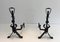 Arts & Crafts Wrought Iron Andirons, 1930s, Set of 2 15