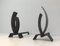 Modernist Steel and Iron Andirons, 1970s, Set of 2, Image 16