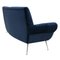 Italian Navy Blue Cotton Velvet Curved Sofa by Gigi Radice for Minotti, 1950s 5