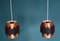 Danish Copper Pendant Lights, 1970s, Set of 2 10