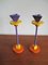Enameled Cast Iron Memphis Candlesticks by Ettore Sottsass, 1980s, Set of 2, Image 1