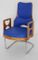 Scandinavian Plywood and Blue Skai Armchair, 1960s 3