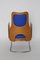 Scandinavian Plywood and Blue Skai Armchair, 1960s 7