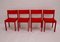 Chaises de Salon Rouges Mid-Century de E. & A. Pollak, Set de 4 4