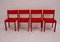 Mid-Century Red Dining Room Chairs from E. & A. Pollak, Set of 4, Image 4