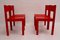 Chaises de Salon Rouges Mid-Century de E. & A. Pollak, Set de 4 2