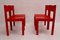 Mid-Century Red Dining Room Chairs from E. & A. Pollak, Set of 4 2